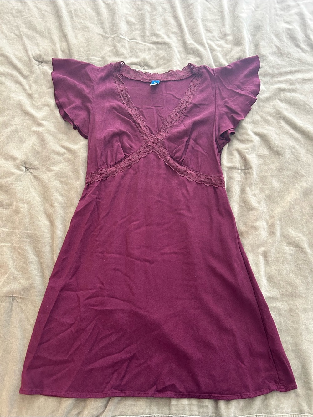 Old Navy Purple V-Neck Mini Dress